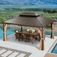 thumbnail image 5 of PURPLE LEAF Gazebo 12' X 16' Outdoor Hardtop Gazebo Galvanized Steel Double Roof Canopy Patio Metal Gazebo Aluminum Frame Permanent Pavilion, 5 of 8