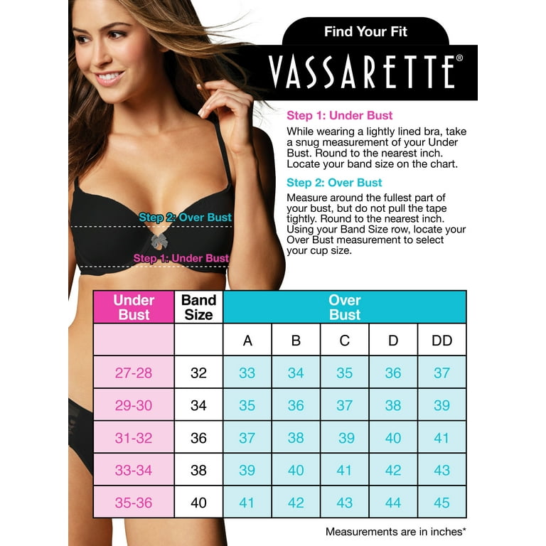 VASSARETTE Women's Add A Size Push Up Bra 75349
