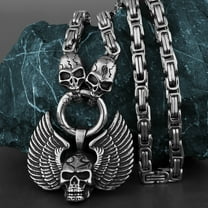 Skull Titanium Steel Pendant Stainless Steel Necklace Ornament