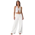 thumbnail image 5 of Dwellite Women's Wide Leg Cotton Linen Pants High Waist Straight Leg Dress Pants 2026 Casual Business Trousers with Pockets White XL, 5 of 7