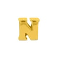 thumbnail image 4 of Initial Letter N Charm .925 Sterling Silver & Gold Plated Reflection Beads - QRS468NGP, 4 of 5