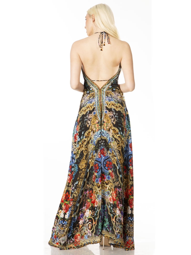 Sakkas Lizi 2 Women's Maxi High-Low Halter Handkerchief Dress Beach Party Vacation - 545
