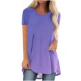 thumbnail image 1 of Birdeem Mode Femmes Mode T-Shirt Long à Manches Courtes Col Rond Imprimé Blouse Ample, 1 of 4