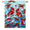 thumbnail image 1 of Banner DZGlobal Bandera de invierno con forma de cardenales, 71 x 102 cm, doble cara, 1 of 7