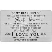 Best Birthday Gifts for Mom, Mommy Gift from Daughter, Love Note for Mother, Personalize Engraved Wallet Card for Mom,