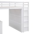 thumbnail image 5 of Euroco Full Loft Bed with Wardrobe, Storage Shelf and Cabinet, Desk and Drawers,  White, 5 of 13