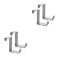 thumbnail image 3 of Injueey 2pcs Over Door Hooks Multifunctional Cabinet Kitchen Office Nail-Free Towel Clasp Rack Hangers Z-shaped Hanger Sturdy Metal plata 2piezas Injueey CBP093931, 3 of 6
