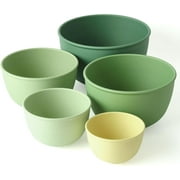 Bamboozle Mixing Bowls | 5 Piece Plant-Based Nesting Bowl Set | Matte Finish | Multi-Color | Dishwasher and Microwave Safe | Fresh Guacamole