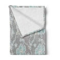 thumbnail image 2 of Floral Soft Flannel Fleece Blanket, Abstract Design Lace Background Victorian Inspired Image Vintage Soft Colors, Cozy Plush for Indoor and Outdoor Use, 60" x 80", Grey Seafoam Tan, by Ambesonne, 2 of 5