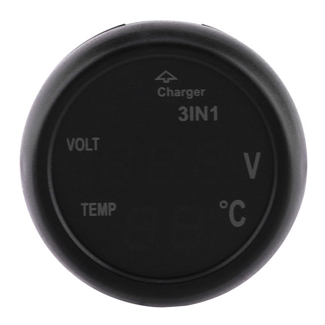 Pantalla digital LED dual Voltímetro Termómetro Encendedor de cigarrillos Cargador de coche USB (verde, rojo)
