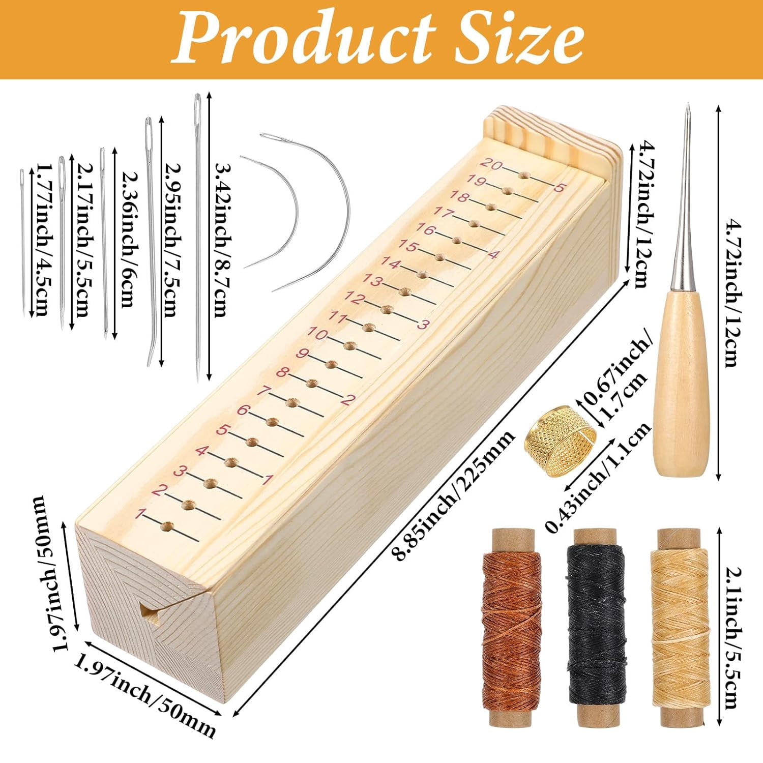 Wood Book Binding Cradle with an Awl, Book Binding Kits Used for Bookbinding Hole Punching, Sturdy and Durable, Easy to Store, Bookbinding Supplies Punch Tools