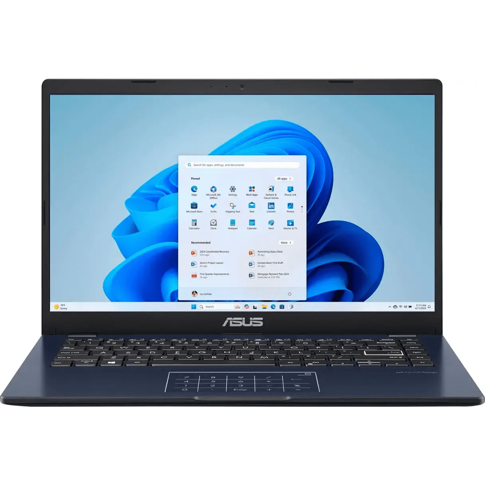 ASUS 14” Full HD Laptop, Intel Celeron N4500, 4GB RAM, 128GB eMMC, Windows 11 Home in S Mode