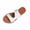 White, variant on Womens Microfiber Leather Memory Foam Support H Sandals Dress Dressy Slip On Casual Cute Comfort Bride Bridal Wedding Designer Date Flat Sandals Summer Shoes Slides White 36