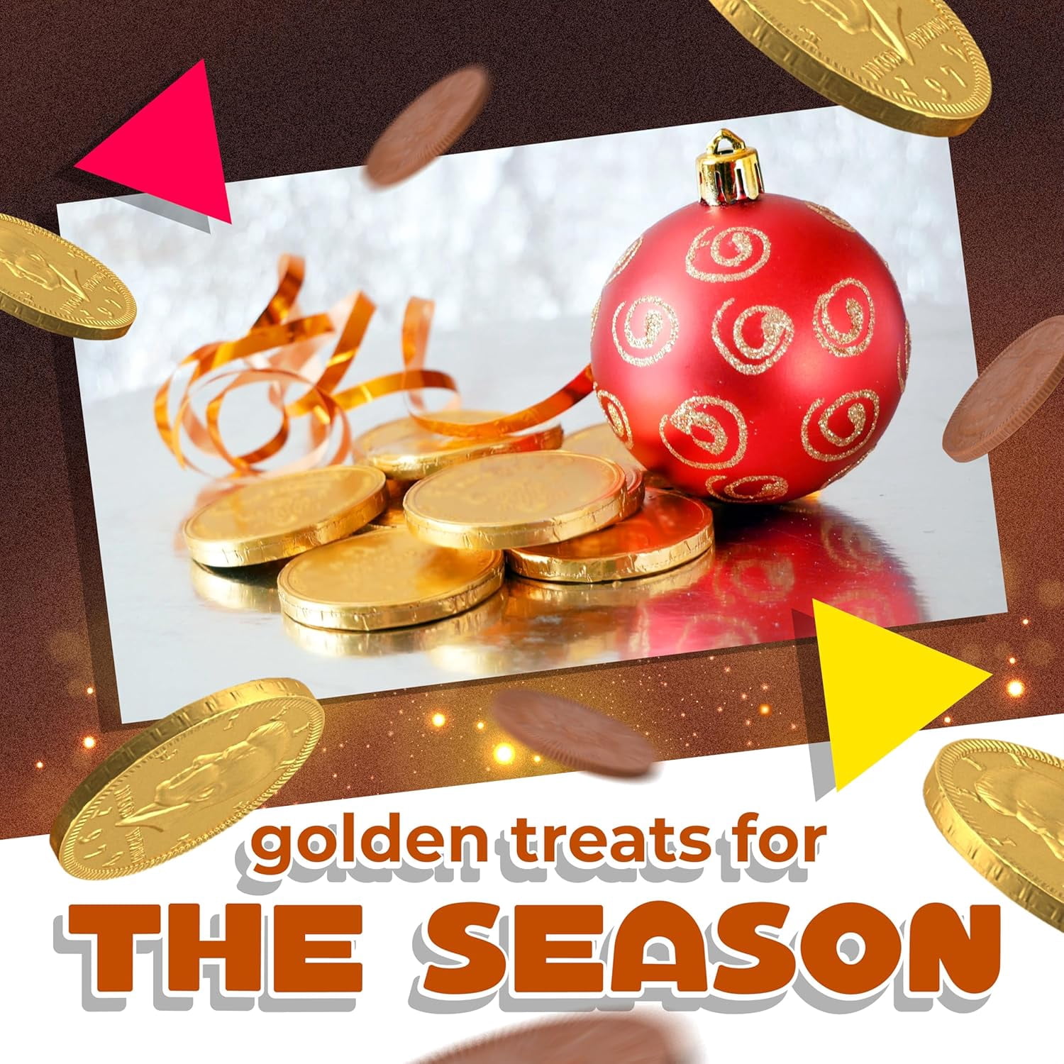Gold Chocolate Coins | 25 Count | Individually Wrapped Chocolate Coins | Gold Candy for Holiday Treats, Candy Buffets, Pirate Treasure & Goodie Bags
