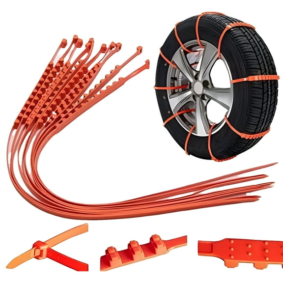 Raisman Pack of 20 Snow Tire Chains Anti-Skid Nylon Cable Tie for Mowers, Cars, Trucks, SUVs