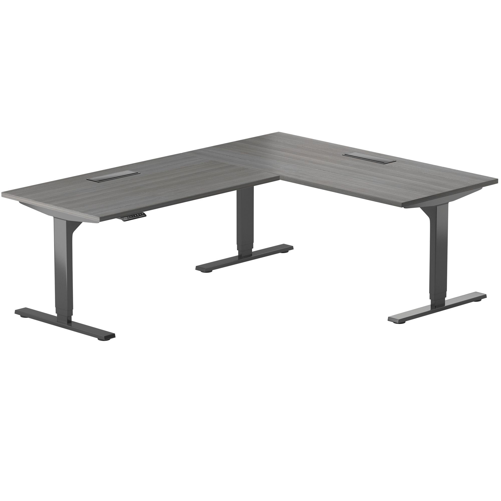 L shaped standing desk 90"x60", adjustable height stand up corner desk