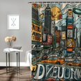 thumbnail image 2 of Orinice New York City Skyline Bathroom Decor Set with Hooks, Colorful Graphic Print Polyester Fabric Shower Curtain, Waterproof and Easy to Install 36x72, 2 of 7