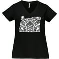 thumbnail image 3 of Inktastic Oregon Silhouette Mandala Women's Plus Size V-Neck T-Shirt, 3 of 5