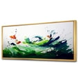 thumbnail image 2 of Designart "Expression of Green and White Abstract Ink I" Extra Large Abstract Framed Wall Art - Modern White Abstract Painting Entryway Framed Wall Art, 2 of 6