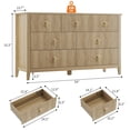 thumbnail image 2 of Fluted Dresser for Bedroom, 54 Inch Wide 7-Drawer Wood Dresser, Modern Chest of Drawers, Storage Organizer Cabinet for Living Room, Hallway, Entryway, Natural Oak, 2 of 8