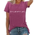 thumbnail image 1 of Camiseta informal de cuello redondo estampada para mujer: manga corta, corte holgado, encaje entretejido, diseño irregular para primavera/verano/otoño, 1 of 5