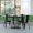 Black Top/Black Frame, variant on Emma + Oliver Indoor/Outdoor Dining Table with Umbrella Hole, 36" Square All Weather Brown Poly Resin Top and Black Steel Base