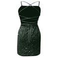 thumbnail image 5 of Adeawade Elegant Dresses For Women Sparkly Sequin Backless Bodycon Mini Dress Sleeveless V Neck Club Party Night Out Dress Trend Clothing M Dark Green, 5 of 5