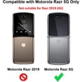 thumbnail image 2 of Compatible with Motorola Razr 5G (Razr 2nd Gen) 2020 Case, PU Leather Back Cover + Hard PC Protective Shell Slim Phone Case for Moto Razr 5G, Tan, 2 of 13