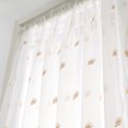 thumbnail image 3 of Sheer Voile Curtain Valances, Leaves Embroidered Valance Curtains Rod Pocket, Small Sheer Window Curtains Treatment for Bedroom/Living Room/Bathroom(1 Panel, 54x16 Inch, Yellow), 3 of 9
