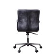 thumbnail image 2 of HomeRoots 347518 24 x 25 x 36 in. Vintage Black Top Grain Leather Aluminum Metal Upholstered Seat Casters Engineered Wood Executive Office Chair, 2 of 3