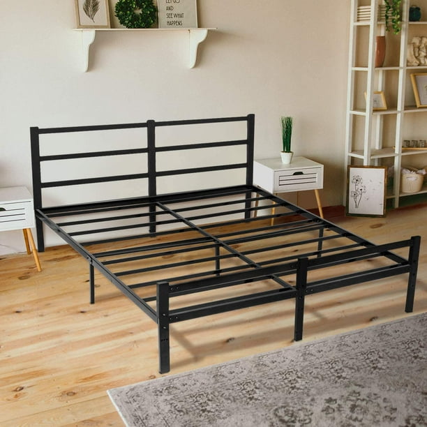 Kingso Queen Bed Frame With Headboard, Bed Slats Queen Size