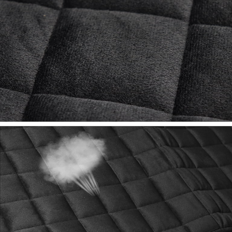 XUKEY Rear Seat Cushion Cover, Black Plush photo 7