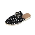 thumbnail image 2 of Samdudou Slip On Shoes for Women Spotted Backless Mules Closed Toe Flat Loafers with Metallic Hardware Detail Daily Walking Footwear, 2 of 9