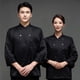 thumbnail image 5 of Toystoory Delantal de cocina de poliéster uniforme de Chef con doble botonadura y bolsillos delanteros absorbentes de humedad de estilo Simple Negro 3XL, 5 of 6