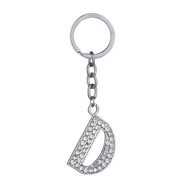 Up to 65% Off 26 Letters Key Ring Chain Unisex Keychain Fashion New Alphabet Keyring Gift Necklace Rings Earring Jewelry on Clearance