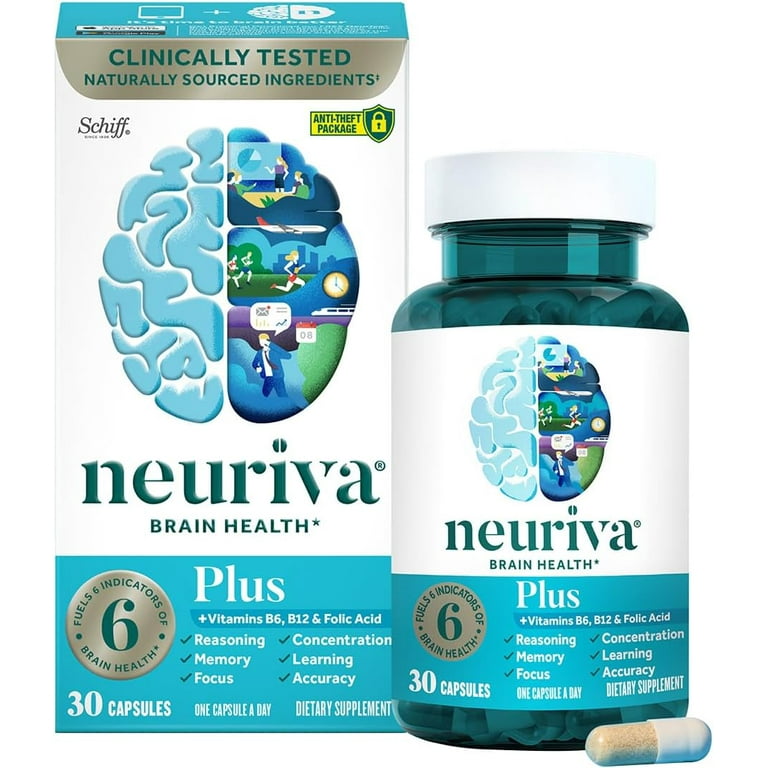 Neuriva Plus Brain Supplement, Mind and Memory Support, 30 Count