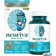 Neuriva Plus Brain Health Supplement (30 count), Brain Support With Natural Ingredients (Coffee Cherry & Plant Sourced Phosphatidylserine), 2 Pack