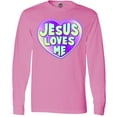 thumbnail image 3 of Inktastic Jesus Loves Me Long Sleeve T-Shirt, 3 of 5