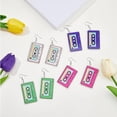 thumbnail image 4 of DESIGNICE 4 Pairs Cassette Tape Dangle Earrings 70S 80S Retro Cassette Dangle Earrings Acrylic Punk Funny Earrings Neon Earrings Party Accessories Holiday Birthday Gifts for Diy Women Ladies, 4 of 7