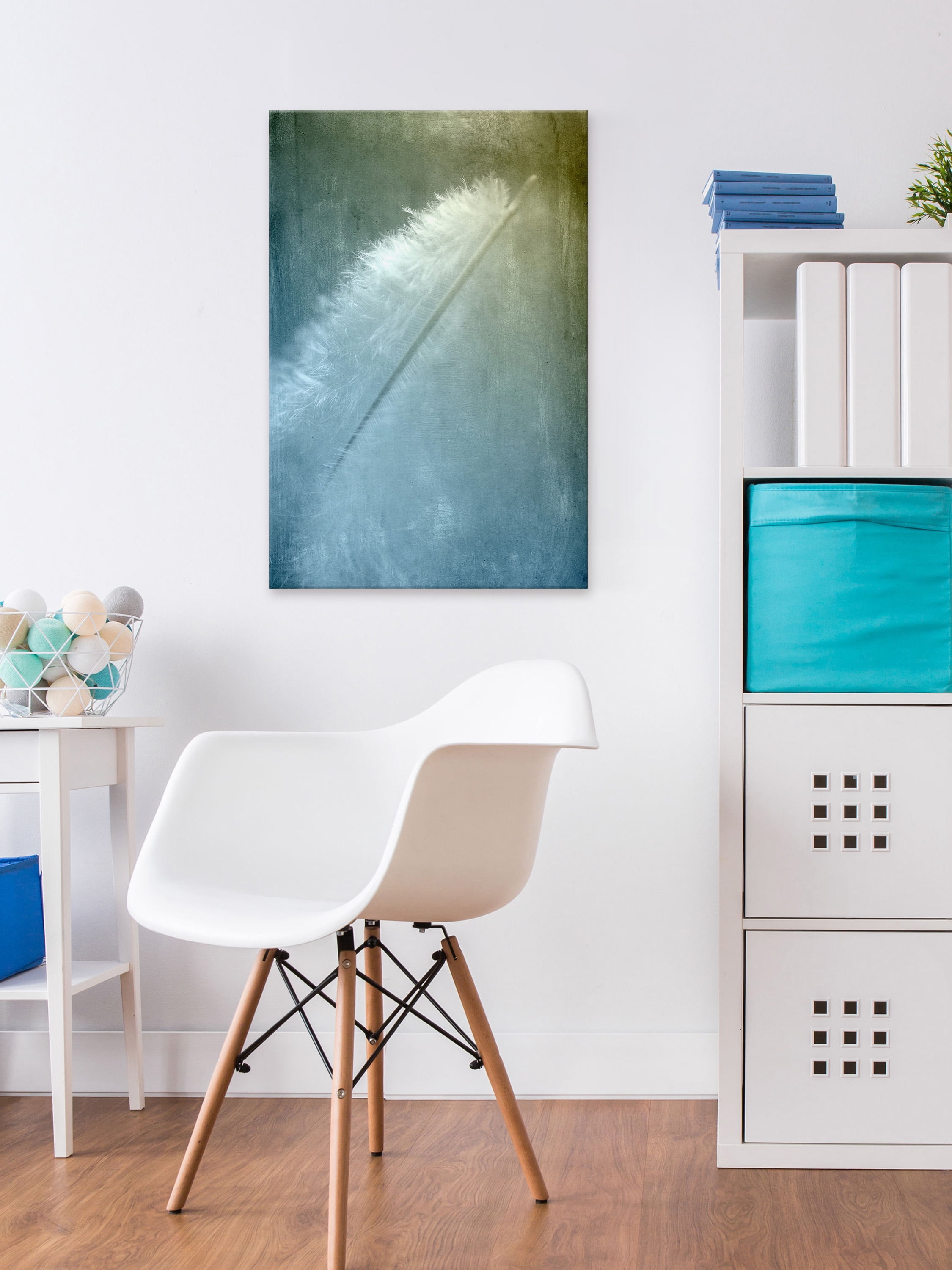 "White Feather" Painting Print on Wrapped Canvas