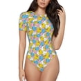 thumbnail image 1 of Balery Colorful Rubber Duck 1 Body de cuello redondo de manga corta para mujer Tops de manga corta Tops básicos-Large, 1 of 7