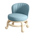 thumbnail image 3 of Taburete con ruedas bajo con cojín de asiento Respaldo Taburete con ruedas de baja altura Taburete con ruedas giratorio de 360  degree Taburete con rueda de Azul claro Sunnimix  Asiento rodante bajo, 3 of 8