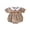 Coffee, variant on Baby Girl Football Outfit Striped Short Bubble Sleeve Doll Collar Romper