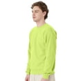 thumbnail image 5 of Hanes High Visibility Safety Sweatshirt for Men’s | Long Sleeve Hi Vis Work Fleece Cozy Safety Green Crewneck Workwear Reflective Sweater 7.8oz 50/50 US Grown Cotton/Polyester, 2 Pack Size – XL, 5 of 5
