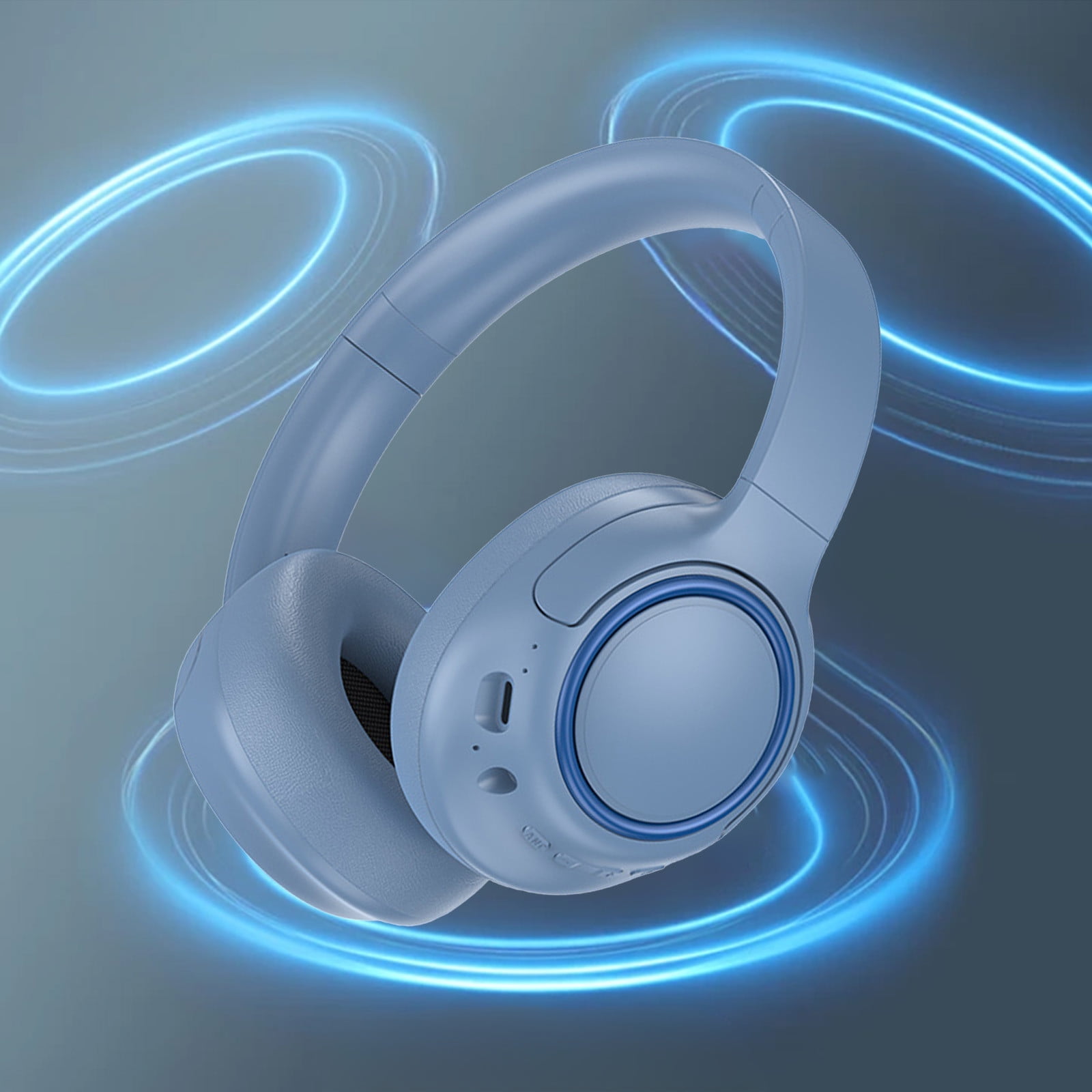 Over Ear Headphones Wireless 80H Playtime, Bluetooth Headphones Over Ear with 3 EQ Modes, Built-in ENC Mic,Deep Bass, HiFi Stereo Foldable 5.4 Bluetooth Headset for Phone PC Travel Gym Workout Office