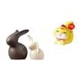 thumbnail image 1 of Juego de estatuas de conejo de y serpiente de dibujos animados, figura decorativa para soporte de TV, estante, mesa, centro de mesa, oficina, 1 of 8