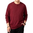 thumbnail image 3 of Thousandth Men's Plus Size Crewneck Tees Casual Long Sleeve Basic Top Soft Breathable Everyday Pullover Top for Daily, 3 of 9