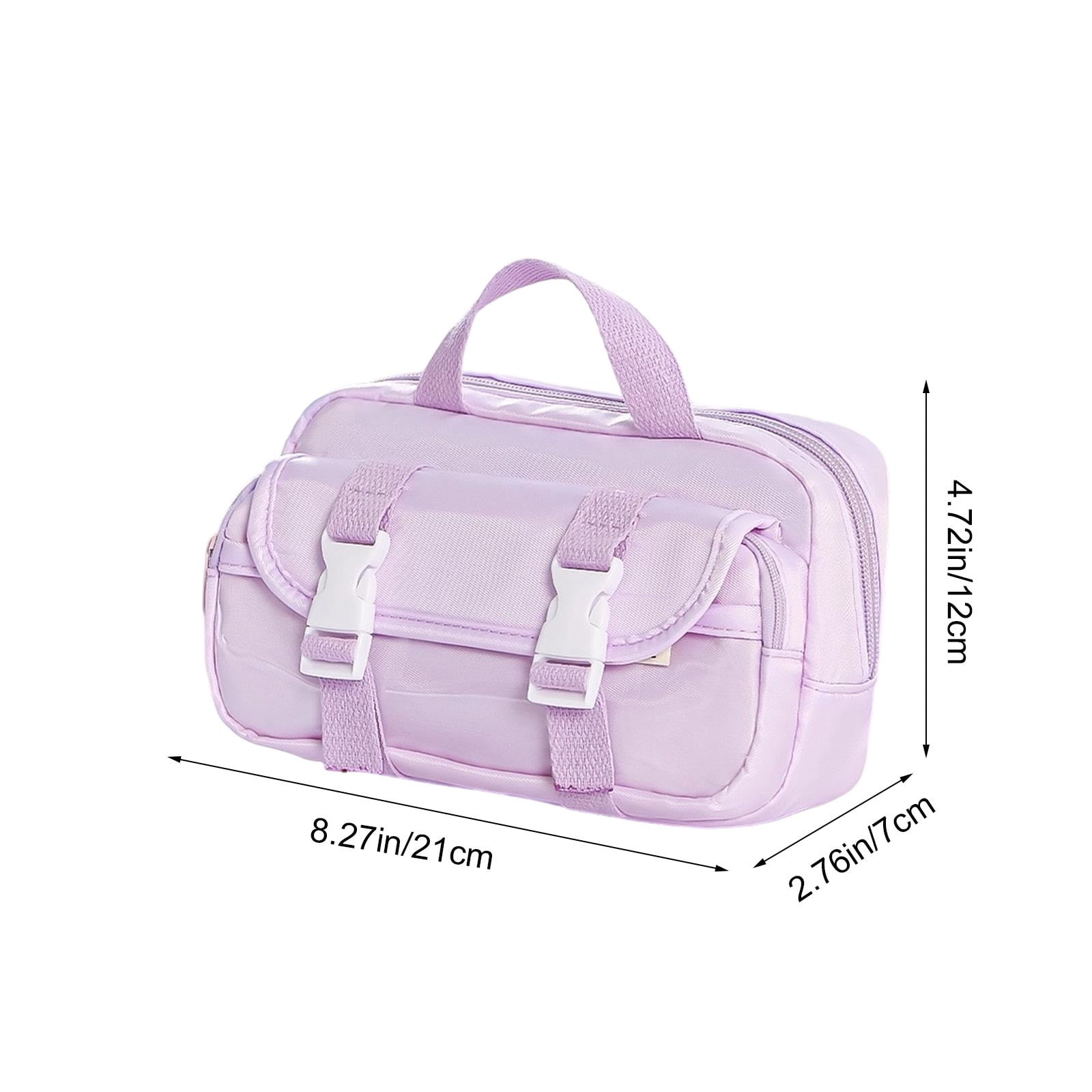 Werulen 4Pcs Double Flap Pencil Case Portable Stationery Organizer,Large Capacity Daily Storage Use,Double Flap Pen Case,Large Capacity Pencil Bag,Stationery Organizer
