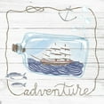 thumbnail image 2 of Gango Home Decor Contemporary Ship in a Bottle Adventure & Ahoy Shiplap by Sara Zieve Miller (Ready to Hang); Two 12x12in Distressed Framed Prints, 2 of 5