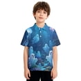 thumbnail image 3 of Grblisyd Girls Shirts Boys Short Sleeve Polo Shirt Halloween Pumpkin Ghost Print Tops 2-13 Years, 3 of 5